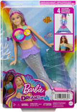 Barbie Dreamtopia Magic Light sjöjungfrudocka med blont hår, Barbiedocka med sjöjungfrusvans, lämplig som present till barn från 3 år och uppåt, HDJ36