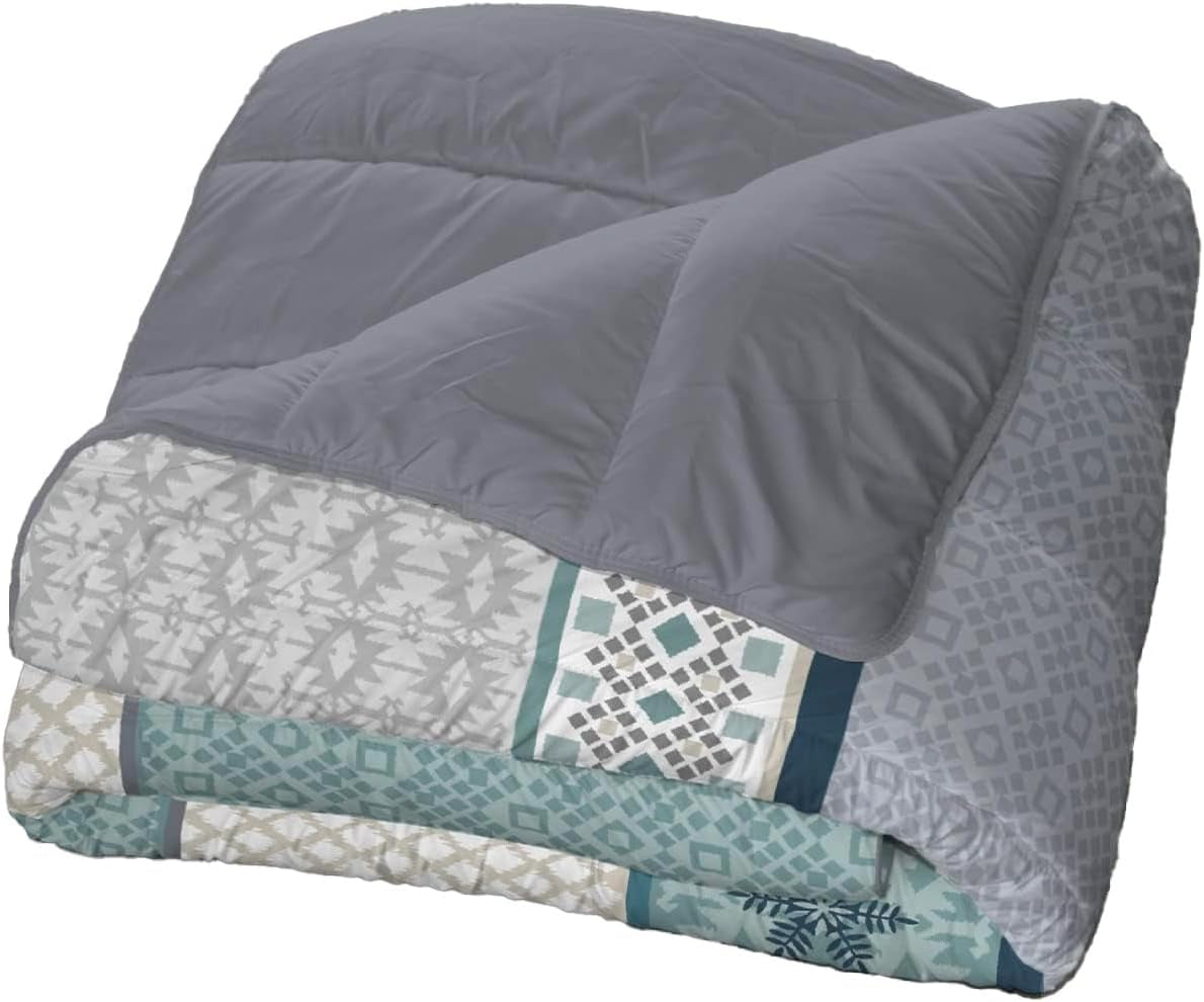 Bleu Câlin Tryckt 1 person Hermance täcke, polyester, blå/grå, 140 X 200 Cm Täcken och täcken Naty Shop Blå/grå/röd 220X240 Cm