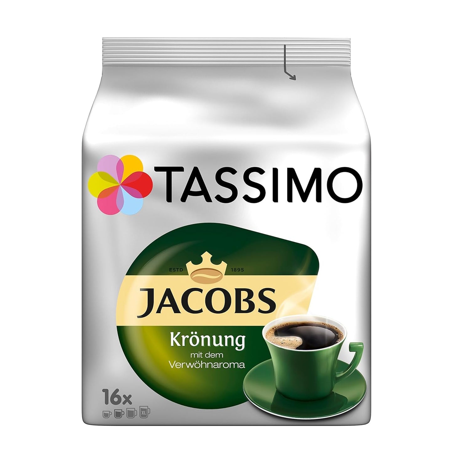 Tassimo Kapseln Jacobs Krönung, 5 x 16 Pads, 80 Kaffeekapseln
