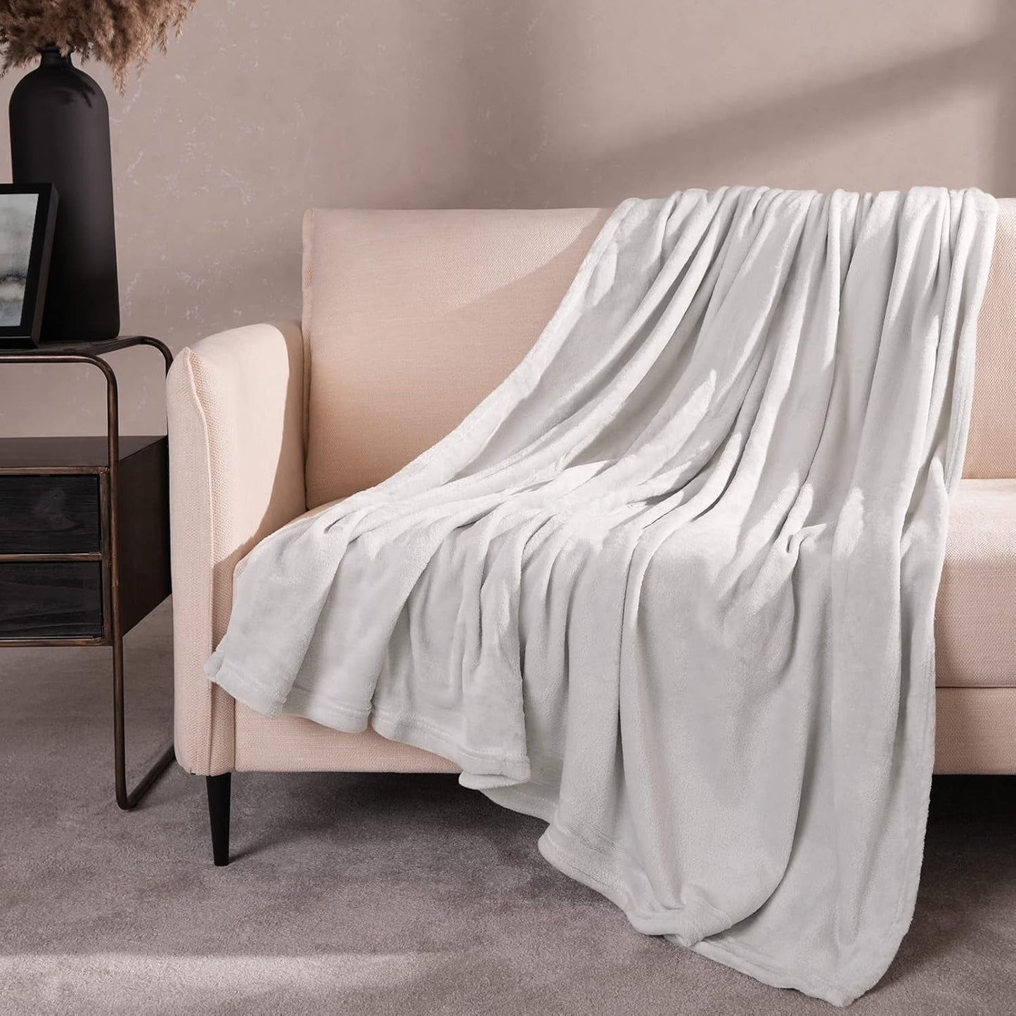 Brentfords ultramjuka överkast av fleece, silvergrå, stor dubbel - 150 X 200 cm sängar och filtar Beuche den Brentfords-Store