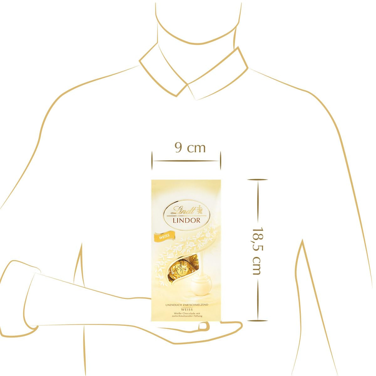 Lindt vita chokladbollar LINDOR | 137g påse | Ca. 10 vita chokladbollar med smält-i-mun-fyllning | Choklad presentset | Chokladpresentset (paket med 2)