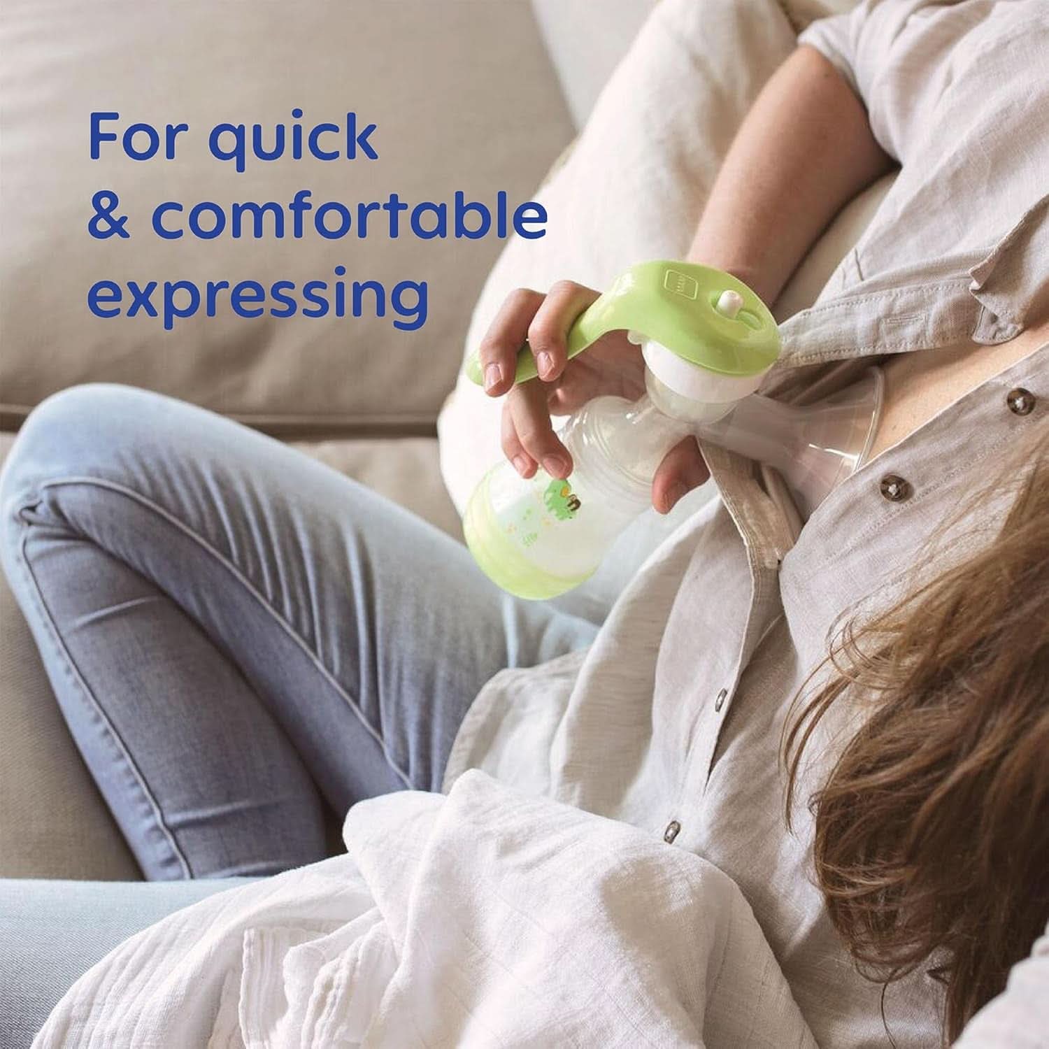 MAM handbröstpump - bekväm och kompakt bröstpump för bröstmjölk som innehåller 1 anti-kolikflaska MAM Easy Start Tillbehör Mat och amning Bebe Naty Shop