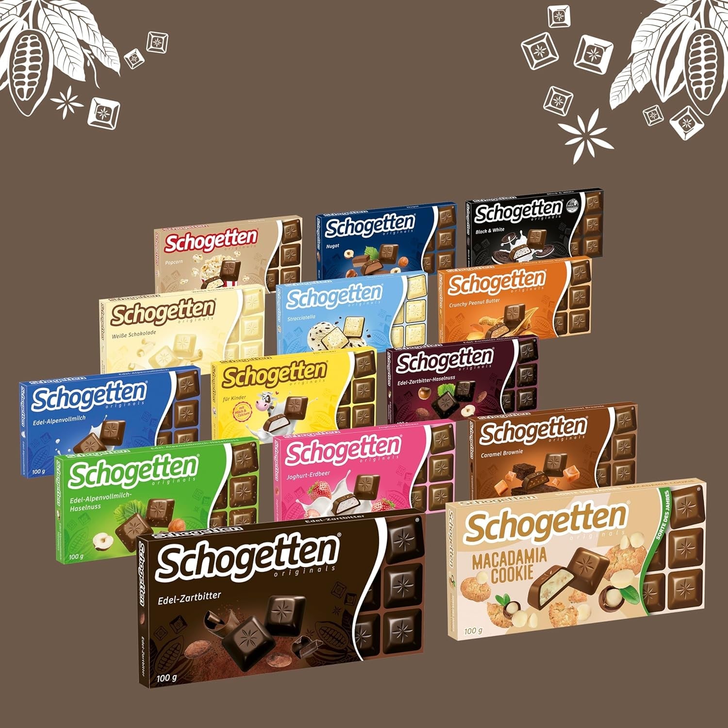 Schogetten mörk choklad (50% kakao), 100 g