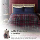 Night Lark påslakan och örngott set, 10,5 tom, enkel, klassisk röd tartan, lyxiga sängkläder, allergivänliga, maskintvättbara täcken och täcken Naty Shop