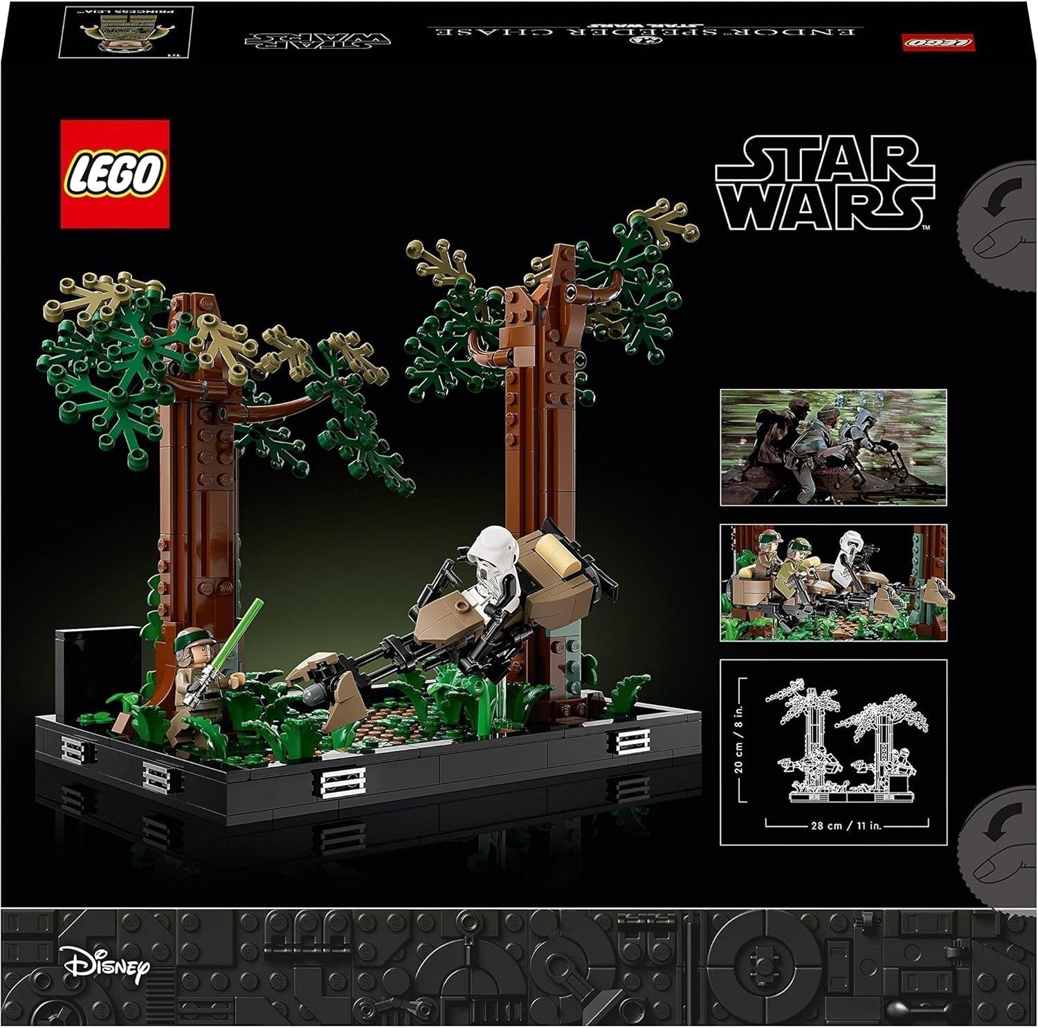LEGO 75353 Star Wars Pursuit on Endor - Diorama Set, Return of the Jedi med Luke Skywalker, Princess Leia & Scout Trooper and Speeder Bikes, 40-årsjubileum Byggset Besuche den LEGO-Store