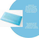 Genius Eazzzy skumkudde 40X80 Cm höjd 10Cm - Nackstödskudde med 2 grader av hårdhet + kylande gelskum - Sovkudde för sido-, rygg- och magslipare mot nacksmärta, polyester Naty Shop standardkuddar