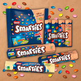 Nestlé SMARTIES Multipack, liten rulle, chokladfärgade linser, perfekt för barns födelsedagar, naturliga färger, sexkantig rulle, förpackning om 12 (12x (4 x 34g))