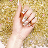 50 Stück Gold Nail Charms, 3D Shiny Nail Art Charms, Glitzersteine ​​Nägel Perle Legierung Nagel, Schmetterling Strasssteine ​​Nägel Charms, DIY Nail Art Zubehör, Für Mädchen Frauen