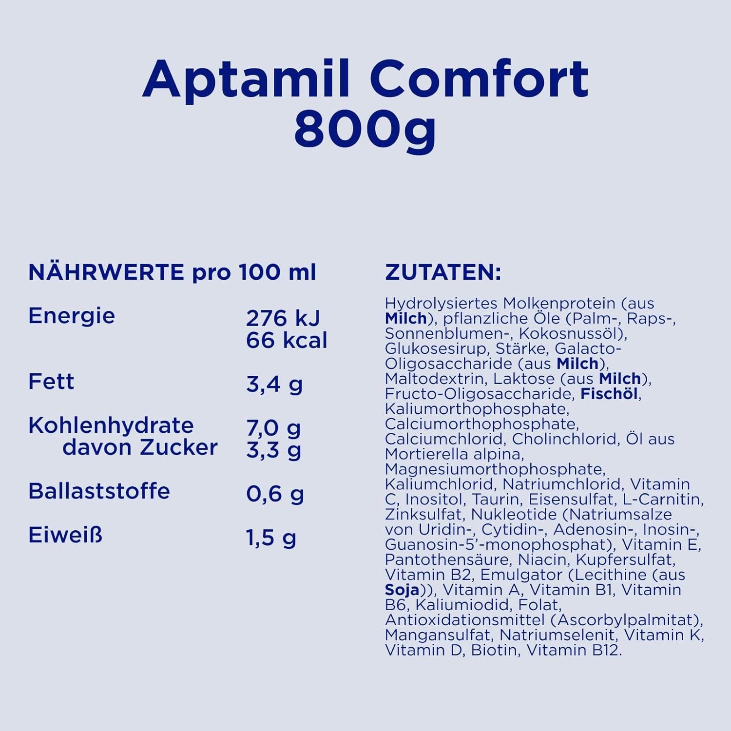 Aptamil Comfort - Specialformel från födseln - 1 x 800 g