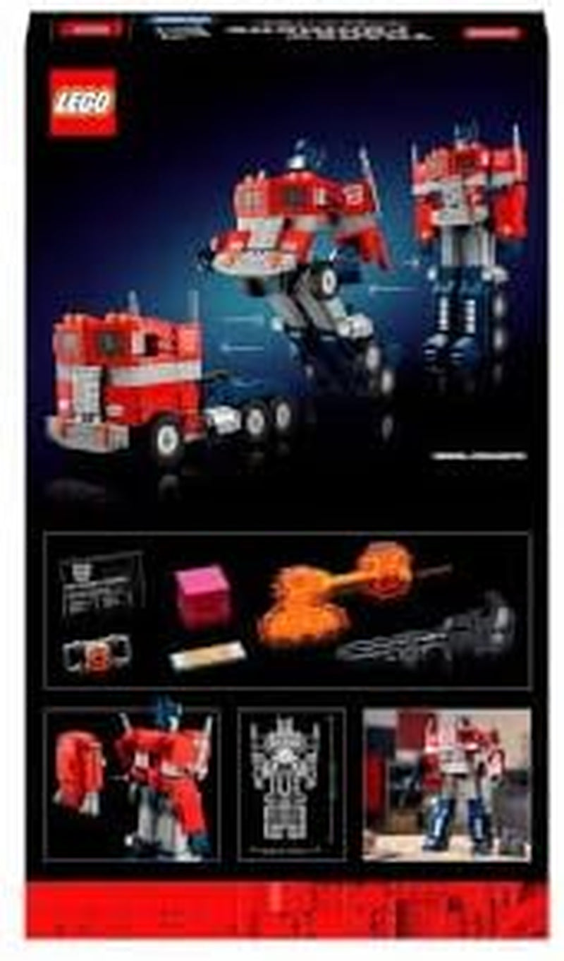 LEGO 10302 Ikoner Optimus Prime Set, 2-i-1 robotfigur och modelllastbil, Transformers Toy Model Kit för vuxna, födelsedags- eller julklapp för män, kvinnor, henne och honom Byggset Besuche den LEGO-Store