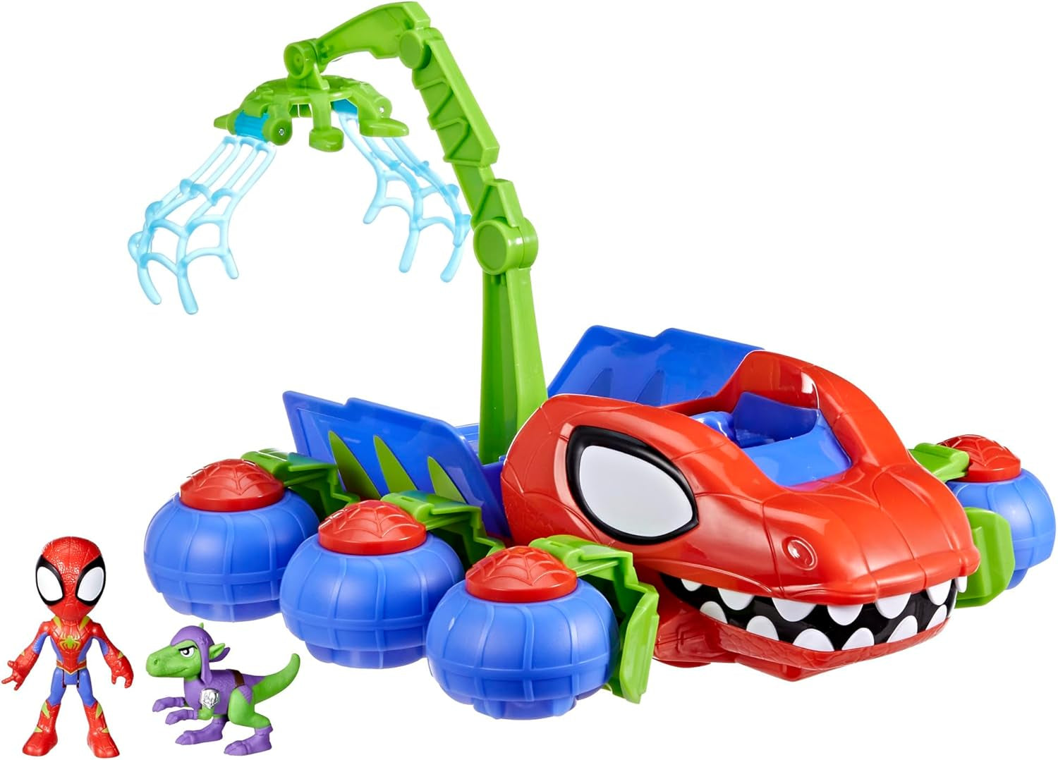Marvel Spidey och hans supervänner Dino Crawler Superhjälte lekset med Spidey och Dino figurer och transportleksak för åldrarna 3 och uppåt Actionfigurer Naty Shop Dino Crawler