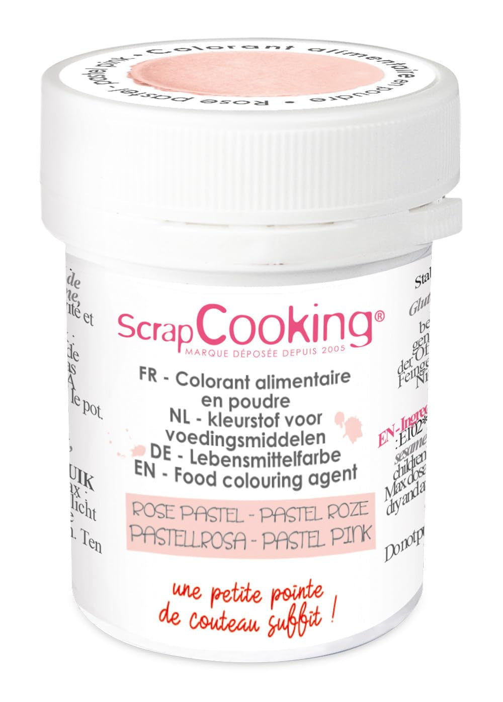 Scrapcooking - Pastellrosa konstgjorda färgpulver 5 g