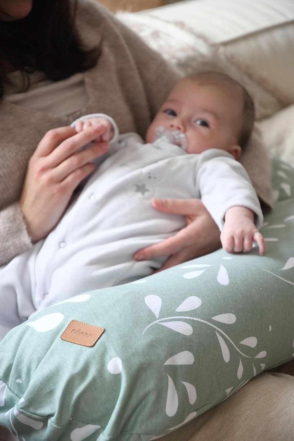 BÉABA, Big Flopsy, multifunktionell amningskudde, sova, amning, optimalt stöd, avslappning, komfort Tillbehör Mat och amning Bebe Naty Shop