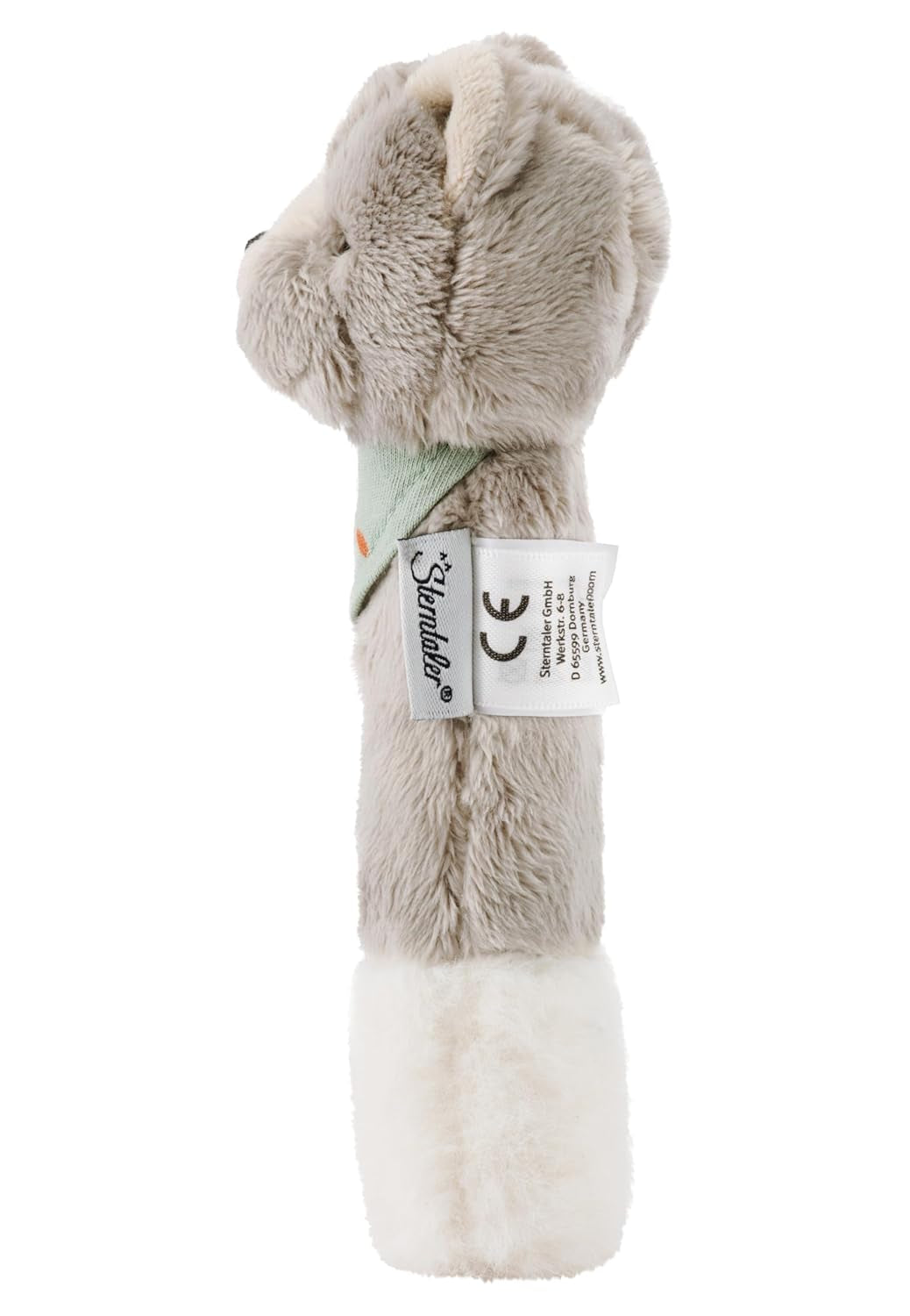 Sterntaler baby squeaker katt Lilly - Mjuk fleece baby leksak - Grip leksak för bebisar - Första försök att ta tag och leka, grå Bebe Toys Naty Shop
