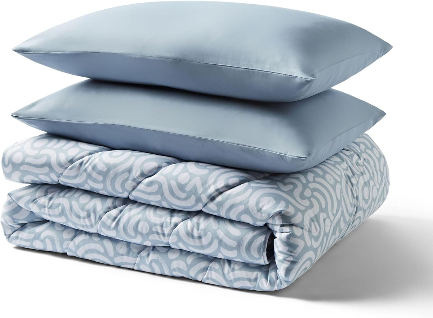 Night Lark Coverless Duvet Super King 6 Tog Vårsommar - Abstrakta vågor. Supermjuk, bekväm och lätt filt. Maskintvättbar och snabbtorkande, allt i ett vändbart örngottset Naty Shop täcken och täcken