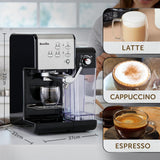 Espresso Breville Prima Latte II | Latte och cappuccinomaskin | Professionell pump med 15 bar och mjölkskummare | Silver [VCF108X]