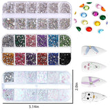 4200 bitar Nail Art Strass, 36 färger Glitterstenar, Nageldekorationer Stenar för Nail Art Accessoarer och Strass Klarkristall med Strassurvalspincett och poängpenna