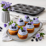 Zenker 12Er Muffinform Energy, Premium-Backform, Für Köstliche Kuchen, Verkürzt Die Backzeit Um Bis Zu 20% (Farbe: Silber/Anthrazit), Menge: 1 Stück, Hellgrau Und Dunkelgrau Formar och plåtar för bakning Naty Shop