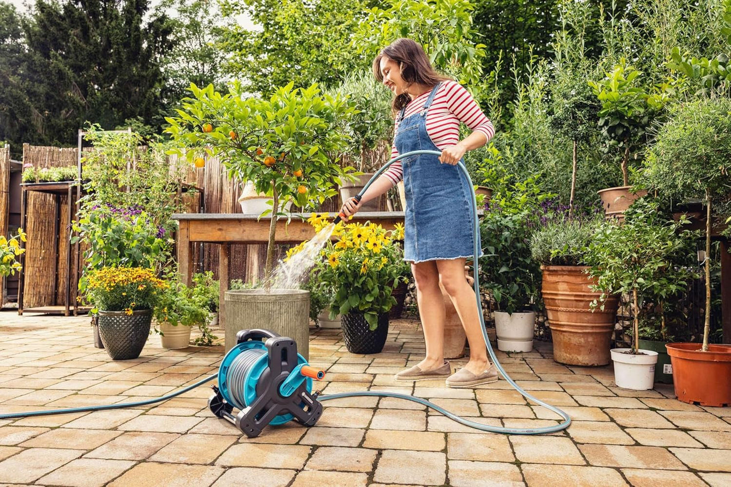 Gardena Classic Hose 19 mm (3/4 tum), 20 m: Universal trädgårdsslang av robust tyg, korsvävd, 22 bar sprängtryck, UV-beständig, inga systemkomponenter, 12 års garanti (18022-20)