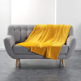 Douceur D'Intérieur Flanou Pläd, Polyester, Grå, 125 X 150 Cm Täcken och täcken Naty Shop Gul