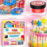 Powder Food Coloring Set - 4x5g koncentrerad matfärg för fondant, smörkräm, livlig matfärg för bakning, dekoration av tårt, färgning av påskägg, macarons, Alla helgedagar