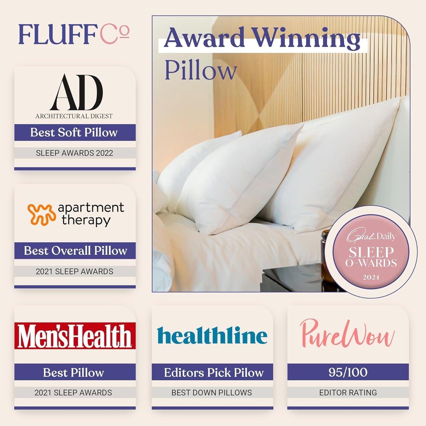 Fluffco Dun Alternativ Kudde Standard Kudde För Sova Queen Kudde Säng Kudde Side Sleeper Kudde Kylkudde Hotell Kudde Nackkudde Resekudde (Standard Fast) Standard Kuddar Naty Shop
