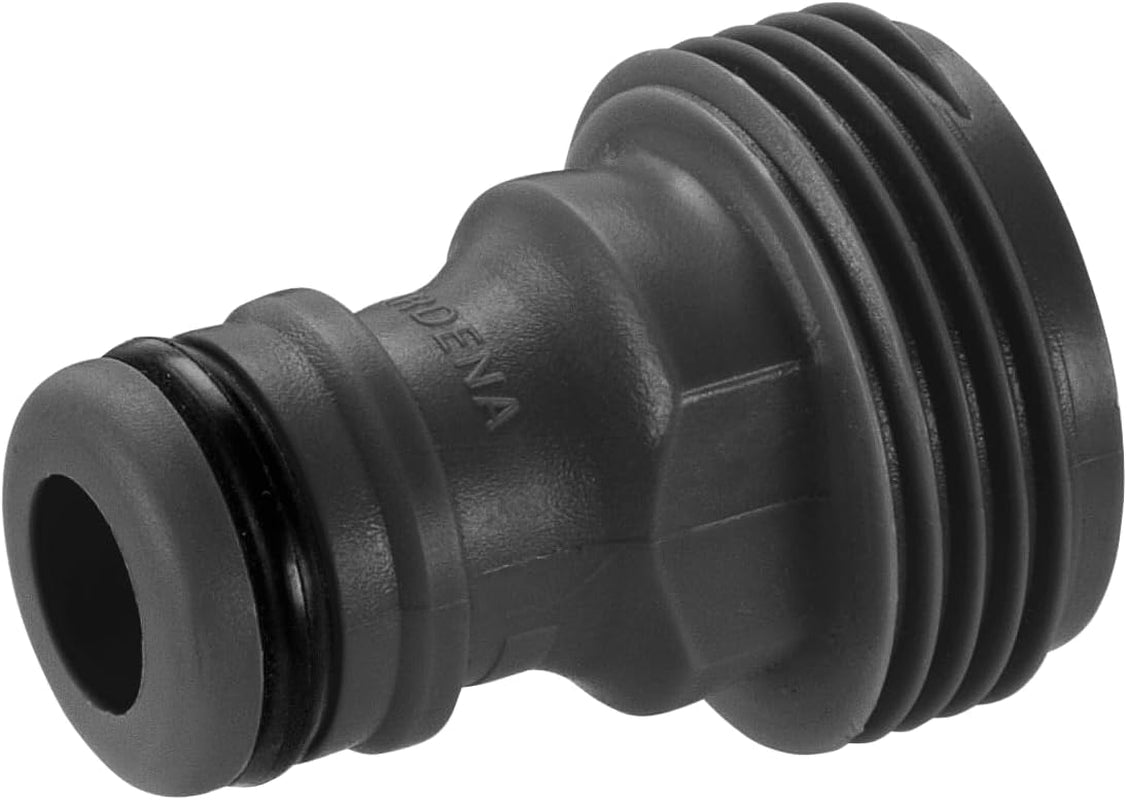 Adapter för Gardena-apparater: Anslutning till det ursprungliga Gardena-systemet för bevattningsapparater med invändig gänga, lämplig för 26,5 mm gänga (G 3/4"), förpackad (2921-20), Svart
