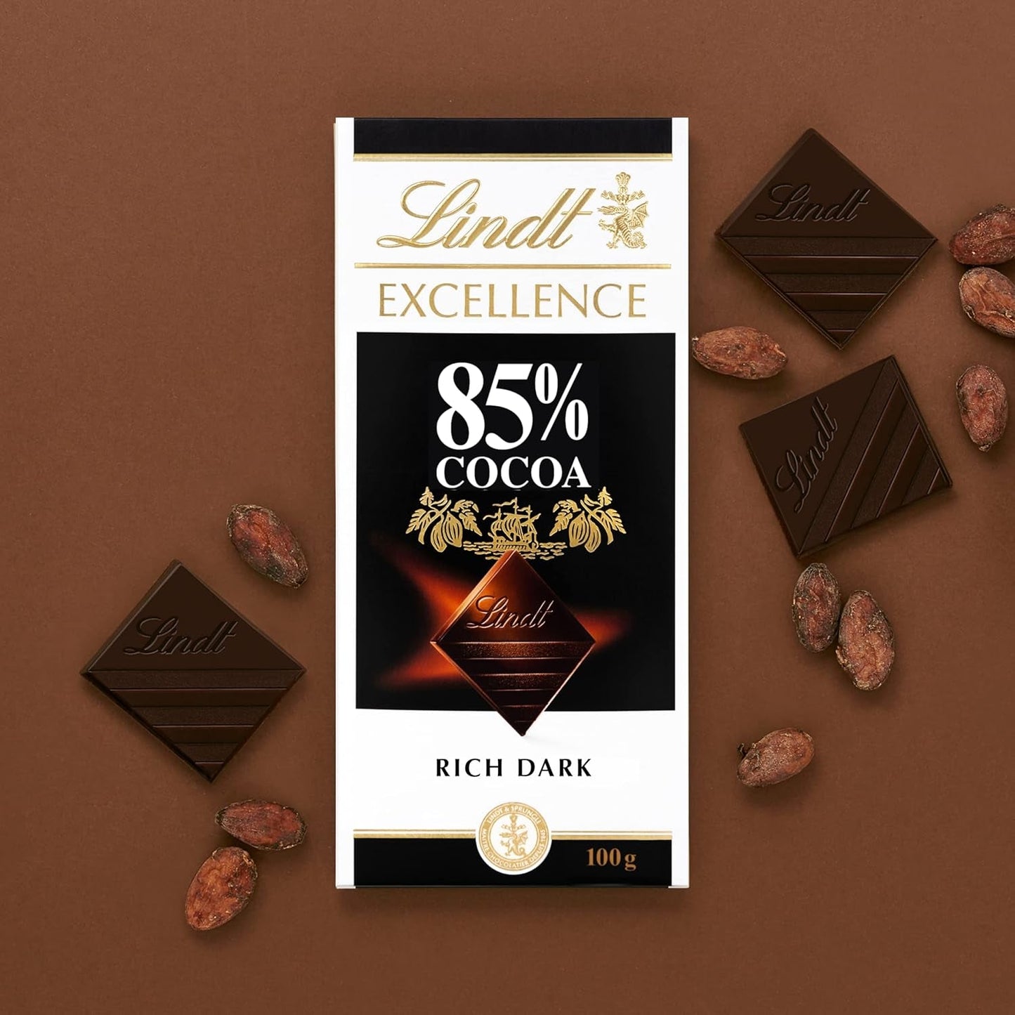 Lindt Choklad | Bar EXCELLENS 85 % kakao | 100g | Extra mörk choklad | Vegansk chokladkaka