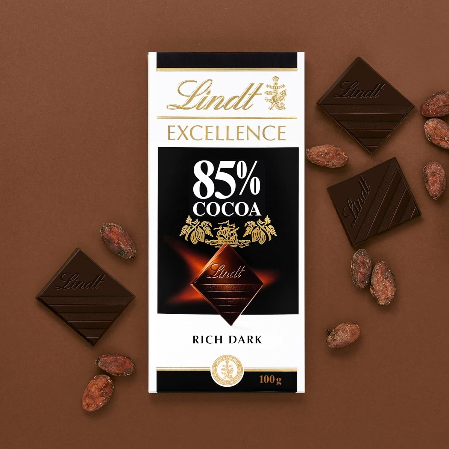 Lindt Choklad | Bar EXCELLENS 85 % kakao | 100g | Extra mörk choklad | Vegansk chokladkaka