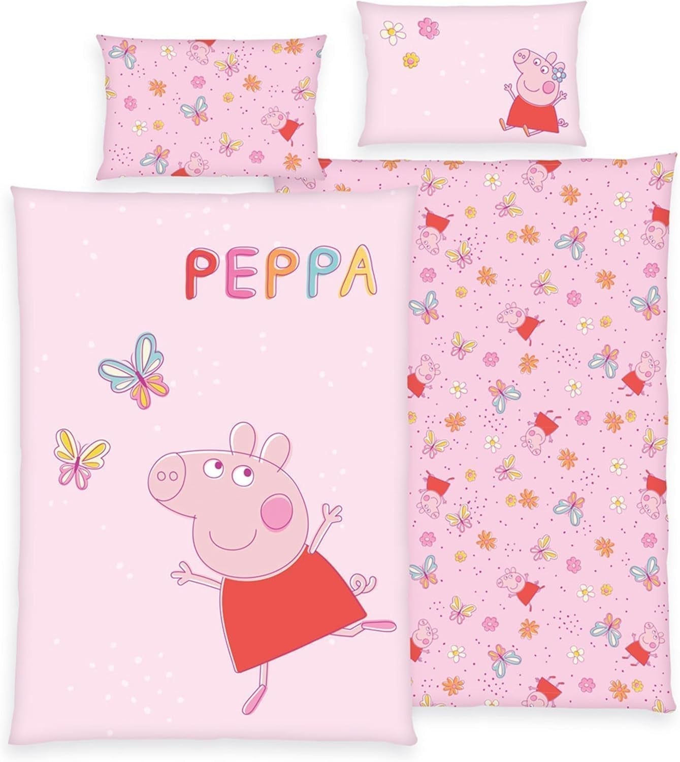Peppa Pig barnbäddset, 100 x 135 cm och 40 x 60 cm, bomull Sängkläder - barn Naty Shop