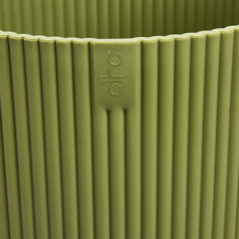elho Vibes Fold Bowl 25 - Blomkrukor inomhus - 100% återvunnen plast - Ø 24,9 x H 12,1 cm - Grön/Ferngrün