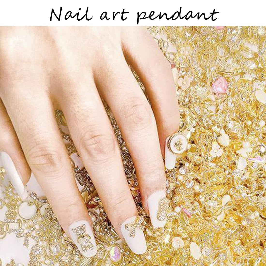 50 Stück Gold Nail Charms, 3D Shiny Nail Art Charms, Glitzersteine ​​Nägel Perle Legierung Nagel, Schmetterling Strasssteine ​​Nägel Charms, DIY Nail Art Zubehör, Für Mädchen Frauen