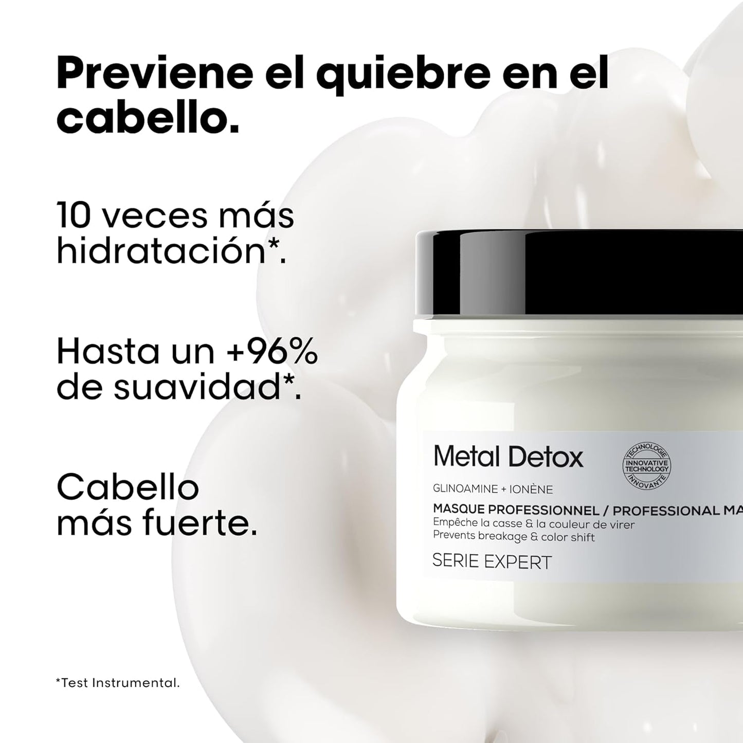 L'Oréal Professionnel Professional Restructuring mask för alla hårtyper, hjälper till att reparera skador och återställa hårets styrka, Absolut Repair Molecular, 150 ml Naty Shop Hair Mask