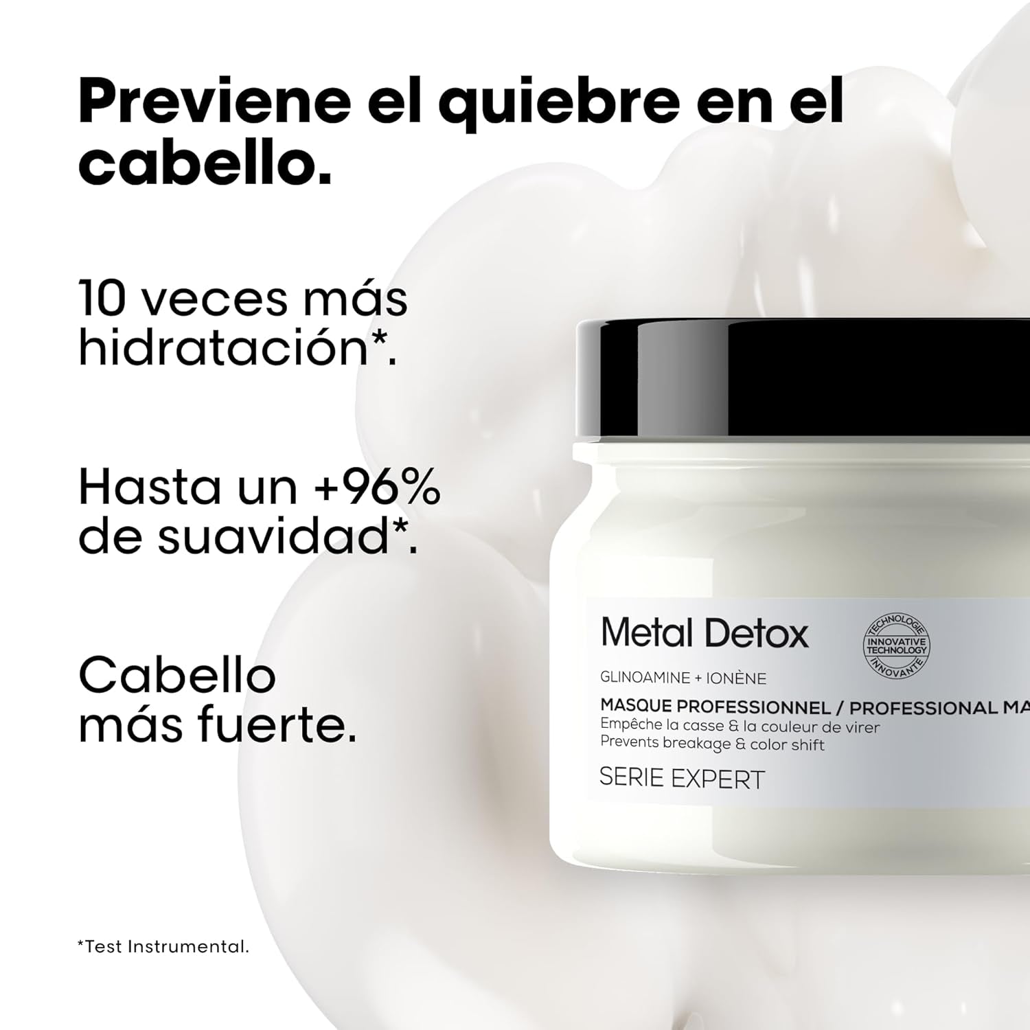 L'Oréal Professionnel Professional Restructuring mask för alla hårtyper, hjälper till att reparera skador och återställa hårets styrka, Absolut Repair Molecular, 150 ml Naty Shop Hair Mask