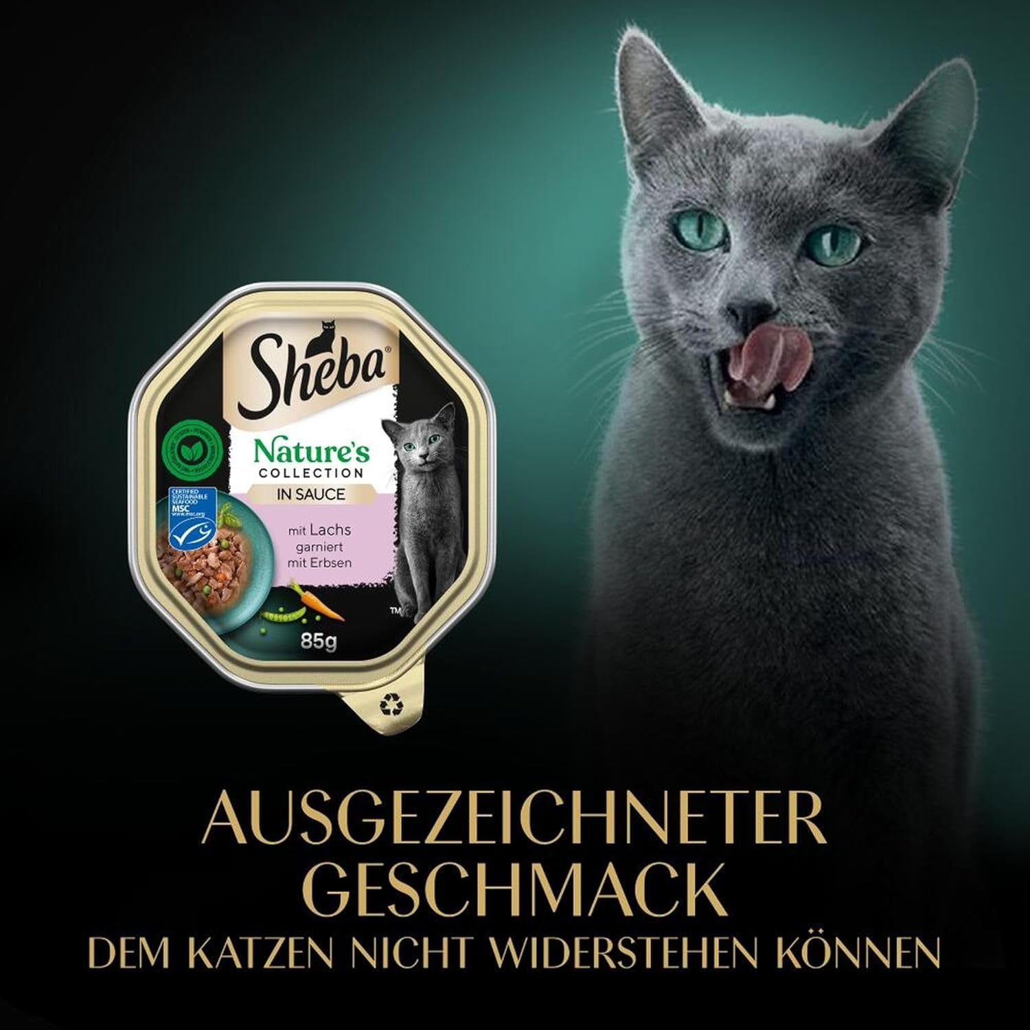 SHEBA Wet Cat Food, Nature's Collection i laxsås, 2 x 11 x 85g