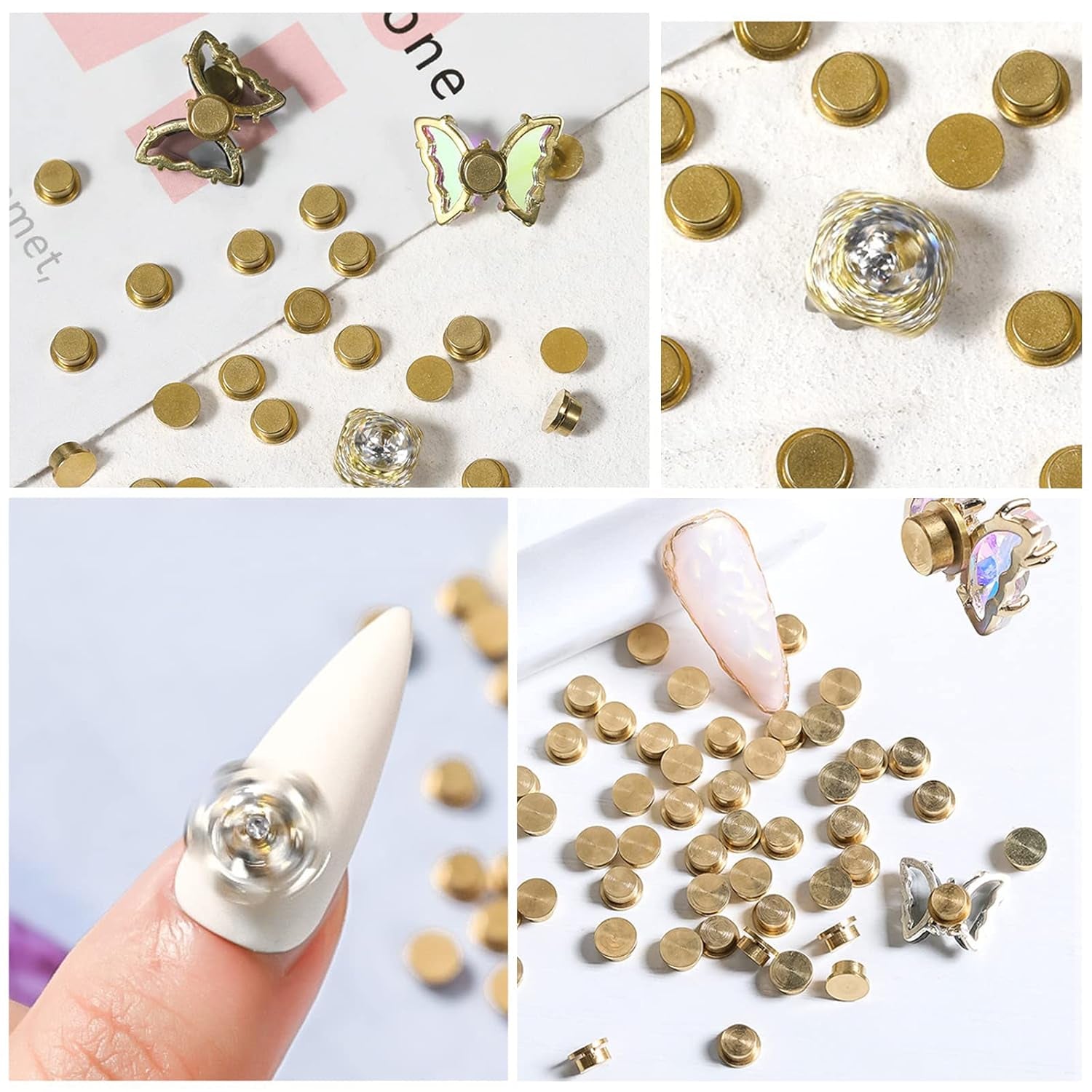 Nail Art Roterande Charm, 20 Stück Spinning Nail Charms Nail Art Roterande Bearing Für Nail Art Design DIY Crafting Schmuck Zubehör