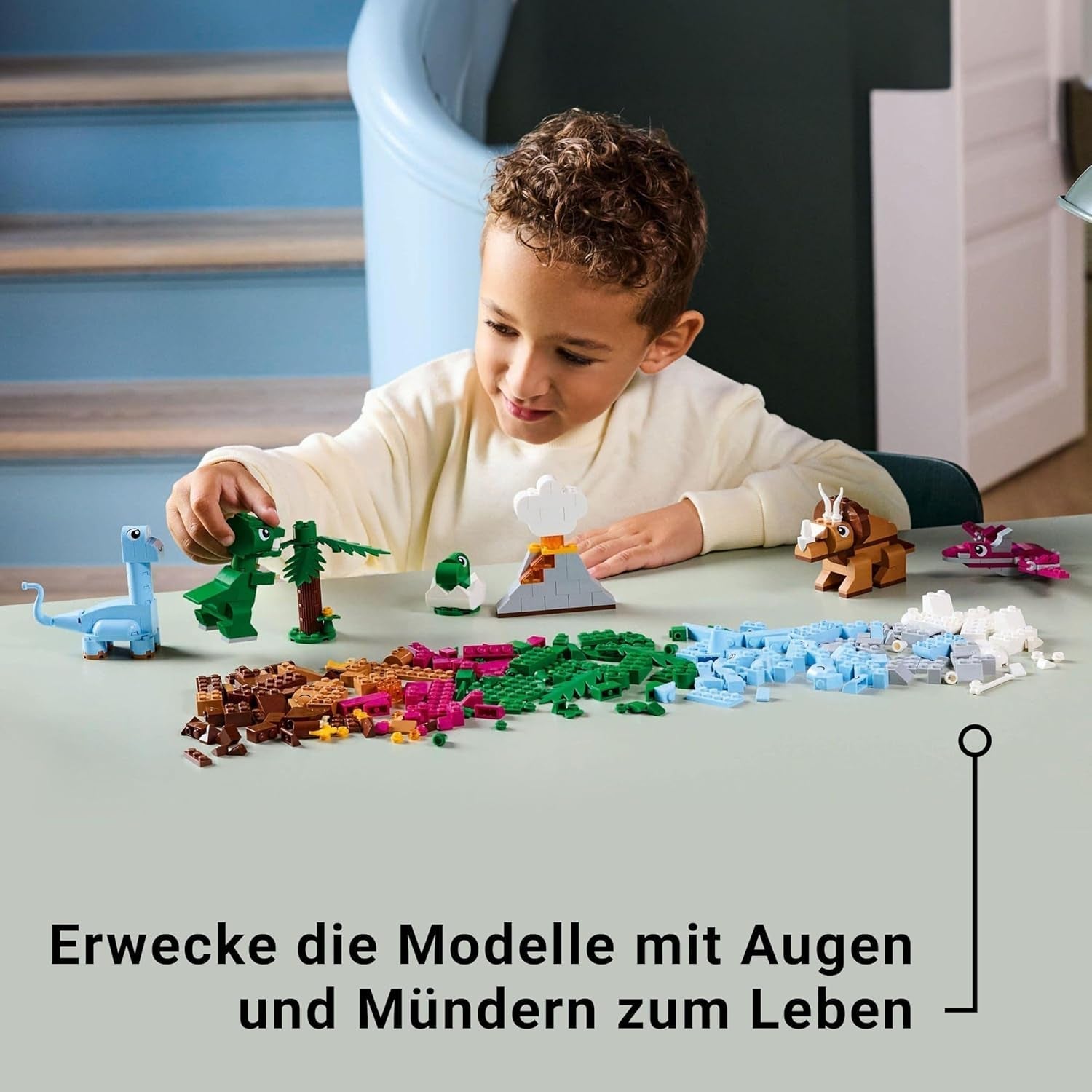LEGO Classic Creative Dinosaurs Byggset med djurmodeller och figurer gjorda av klossar, fantasifull lekupplevelse, present till pojkar och flickor 5 år gamla, inklusive T.Rex och Triceratops 11041 Byggset Besuche den LEGO-Store