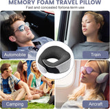 Nackkudde Memory Foam Resekudde Ergonomisk design Memory Foam Nackkudde med ögonmask 2 öronproppar och förvaringsväska Perfekt för att sova på vägen när du reser Naty Shop Cervikala ortopediska kuddar