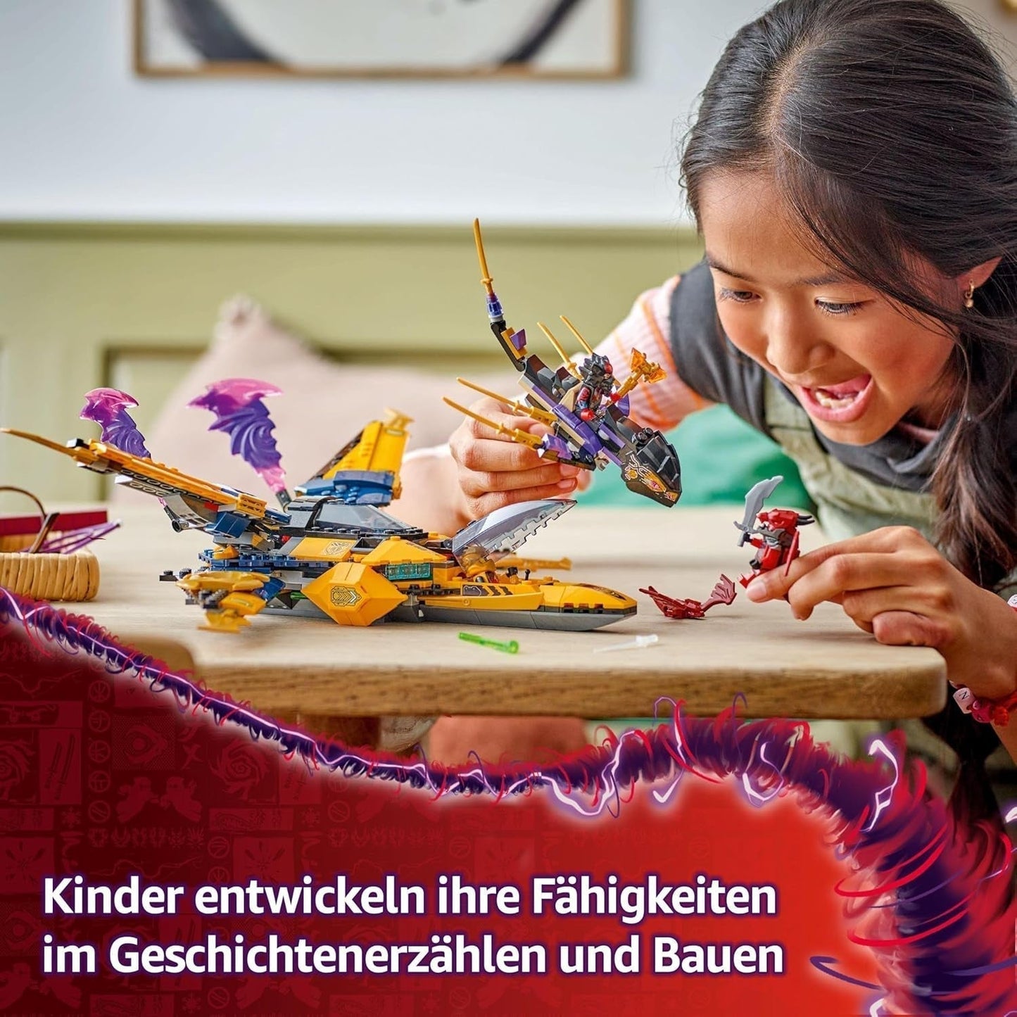 Ras och Arins LEGO NINJAGO Super Storm Flyer - Leksak med drönare, skyttar, blad och motorer - Inkl. 3 Ninja-rollspelsminifigurer - Byggset för pojkar och flickor från 8 år 71833 Byggset Besuche den LEGO-Store