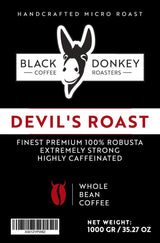 DJÄVELSTEK | Kaffebönor 1KG | Extremt starkt kaffe | Kaffe med hög koffeinhalt | Premium robusta från