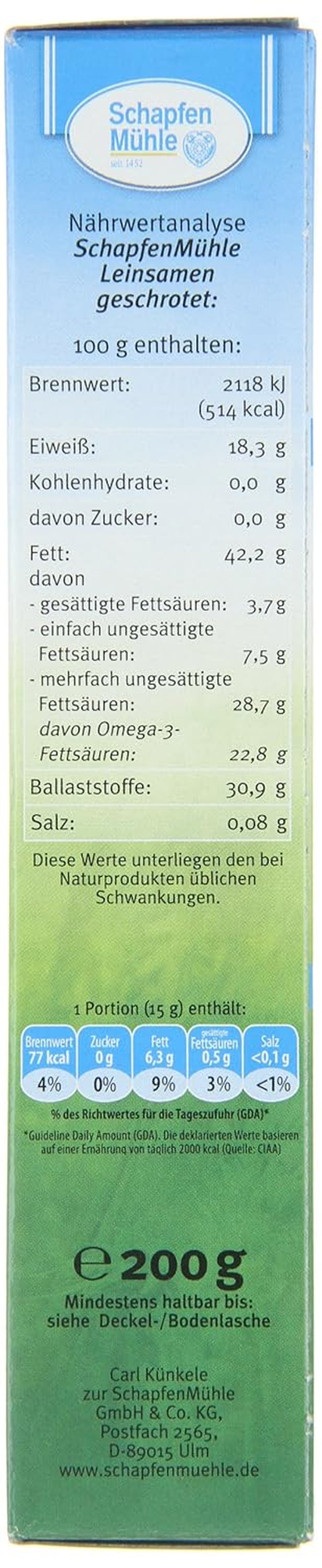 Schapfen Mill malet linfrö, 200 g förpackning