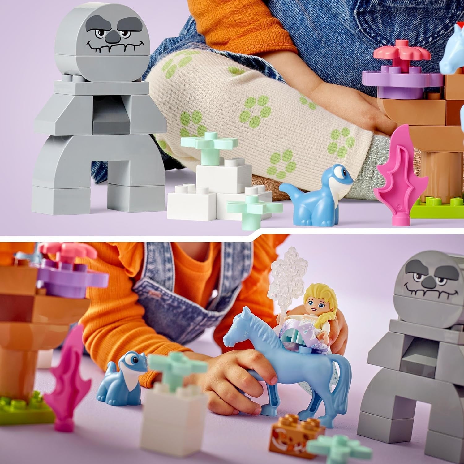 LEGO DUPLO | Disney ELSA och Bruni i den förtrollade skogen, Ice Queen 4-figurer leksak för 2-åringar, förskolepresent för flickor och pojkar 2+ år, baserat på Frozen 2 10418 byggset Beuche den LEGO-Store
