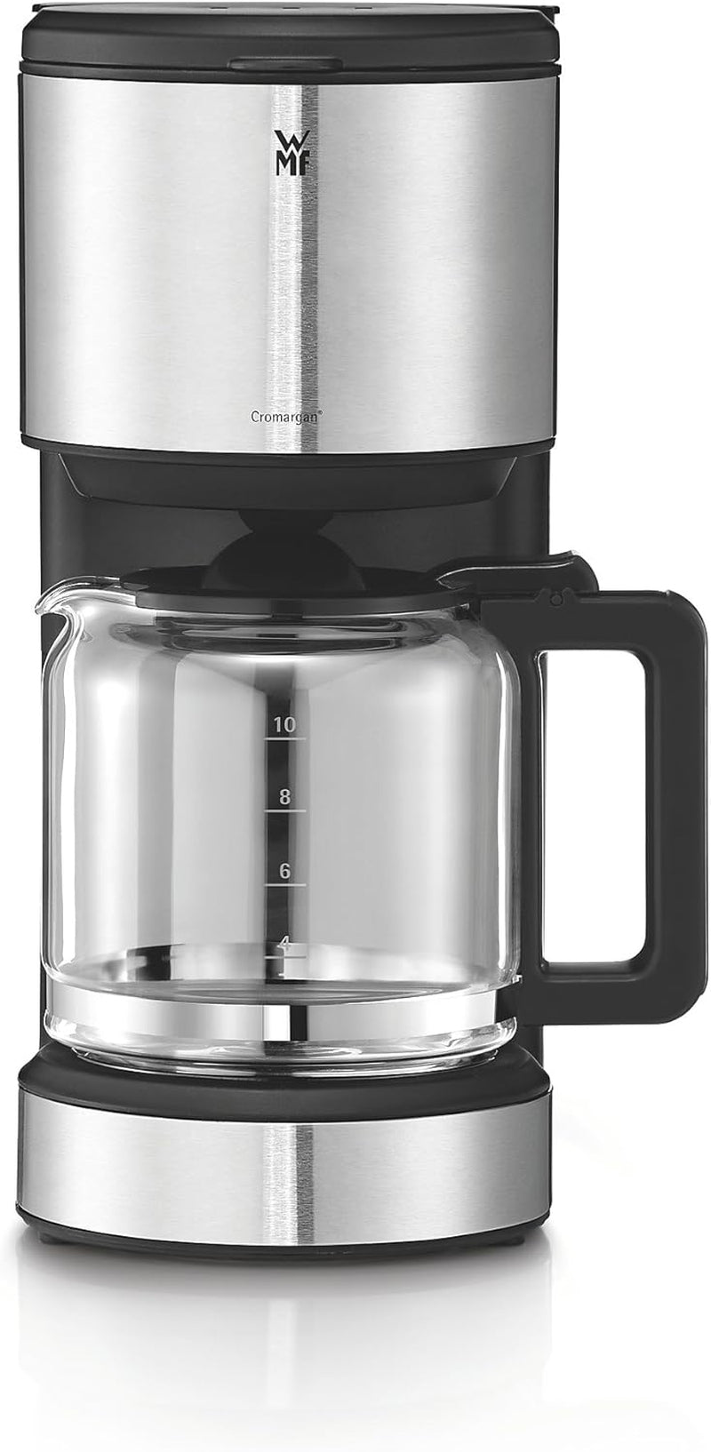 WMF Bueno espressomaskin med glaskaraff, filterkaffe, 10 koppar, på/av-knapp, anti-droppsystem, oscillerande filter, automatiskt stopp, värmeplatta, 1000W