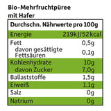 FRECHE FREUNDE Ekologisk fruktpåse Banan, äpple, hallon, blåbär med havre, fruktpuré med spannmål i en pressbar påse för bebisar från 6 månader, vegansk, 6-pack (6 x 100 g)