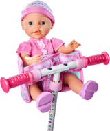Simba 105560018 - Nyfödd cykelsits med bälte, docktillbehör, tygsits, säkerhetsbälte, kardborrstyre, för 30-43 cm dockor, 3+