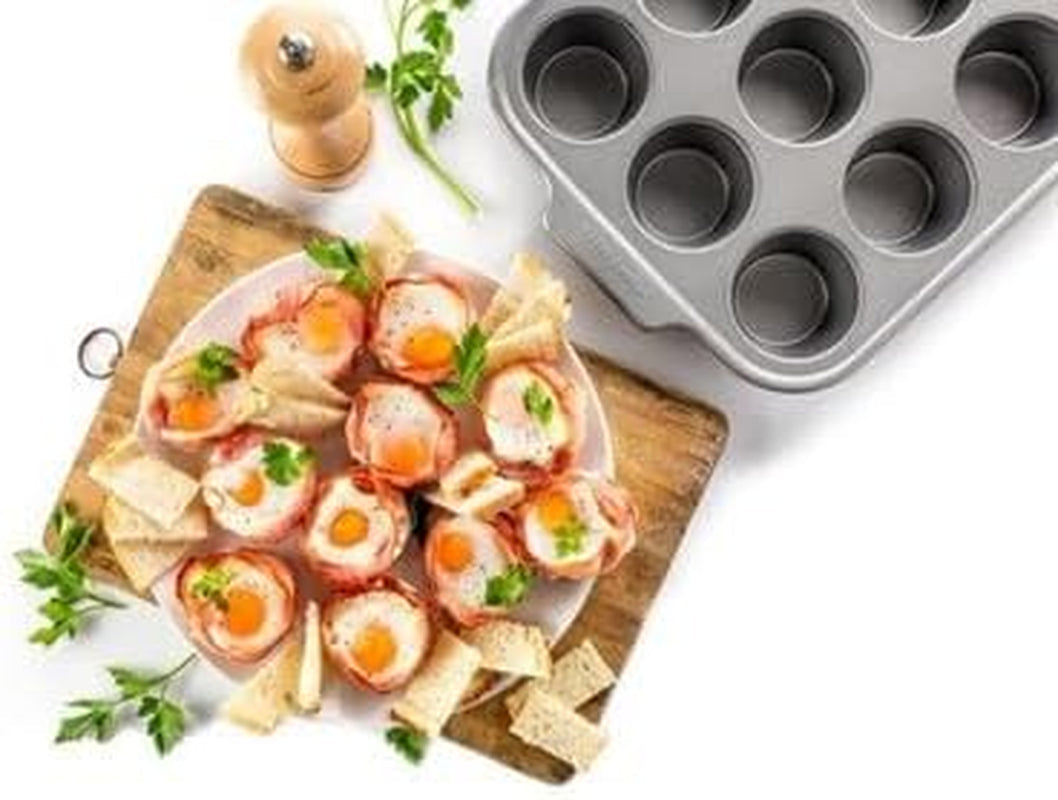 Kitchenaid Aluminiserat stål Bakverk Muffinsplåt Non-Stick Ugn Säker Diskmaskin Säker Grå Naty Shop Bakformar och plåtar