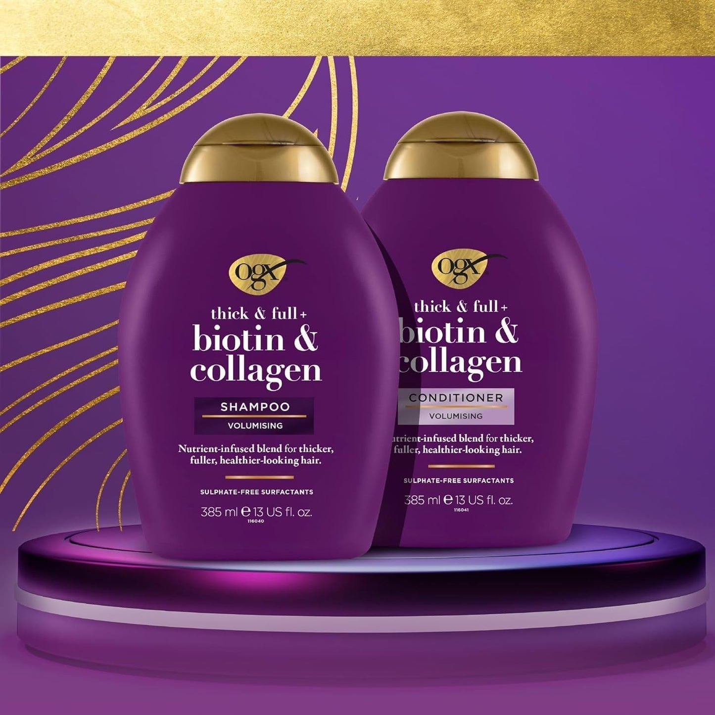 OGX Biotin & Collagen Shampoo (385 ml), hårstärkande schampo för fint och tunt hår OGX dusch och bad