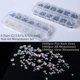 ANGNYA 4000 Stück Strasssteine Nägel Nail Art Strasssteine Dekorationen Nagelsteine Für Nail Art Zubehör Und Klare Kristall Strasssteine Handwerk Mit Pick up Pinzette Und Strass Picker Dotting Pen...