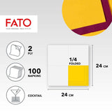 , Engångspappersservetter, idealiska för aptitretare och cocktails, paket med 100 servetter, storlek 24X24, 4-lagers, 2-lagers, gult, 100 % rent cellulosapapper, Fsc-certifierat (paket med 3)