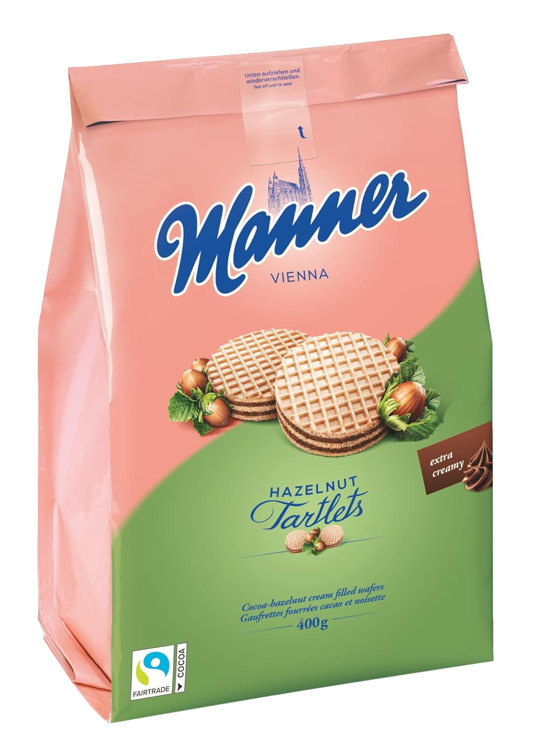 Tarte Manner | Crunchy hasselnötsgrädde kakor | 1 paket (400 g)